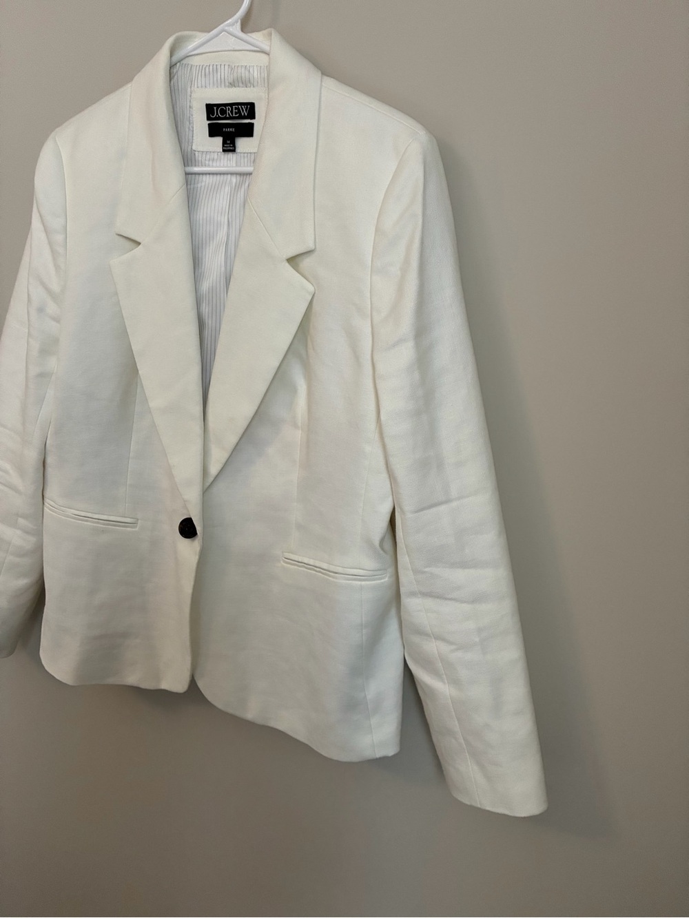 J Crew Parke Blazer Linen Blend White Size 14 - Picture 5 of 8